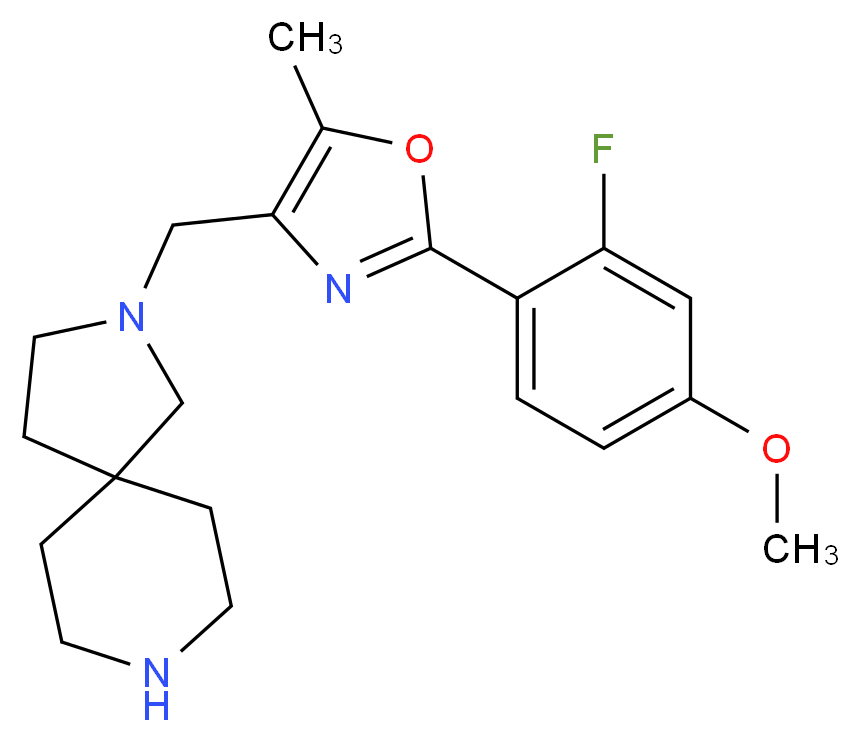 2-{[2-(2-fluoro-4-methoxyphenyl)-5-methyl-1,3-oxazol-4-yl]methyl}-2,8-diazaspiro[4.5]decane_分子结构_CAS_)