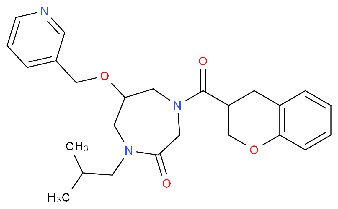 4-(3,4-dihydro-2H-chromen-3-ylcarbonyl)-1-isobutyl-6-(3-pyridinylmethoxy)-1,4-diazepan-2-one_分子结构_CAS_)