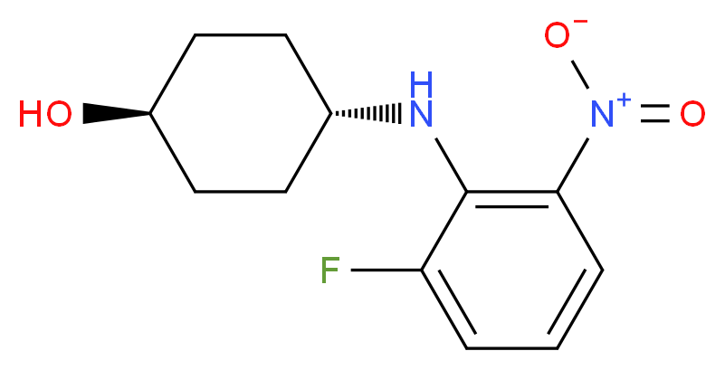 (1R,4R)-4-((2-Fluoro-6-nitrophenyl)amino)cyclohexanol_分子结构_CAS_1233958-43-4)