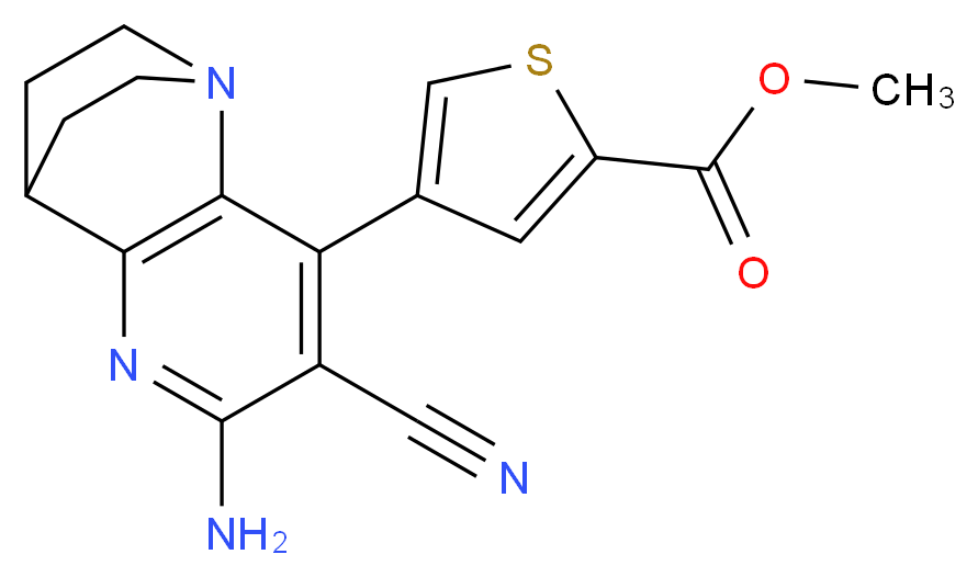 methyl 4-(6-amino-7-cyano-3,4-dihydro-2H-1,4-ethano-1,5-naphthyridin-8-yl)thiophene-2-carboxylate_分子结构_CAS_)