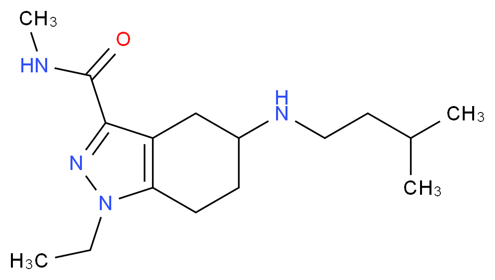 1-ethyl-N-methyl-5-[(3-methylbutyl)amino]-4,5,6,7-tetrahydro-1H-indazole-3-carboxamide_分子结构_CAS_)