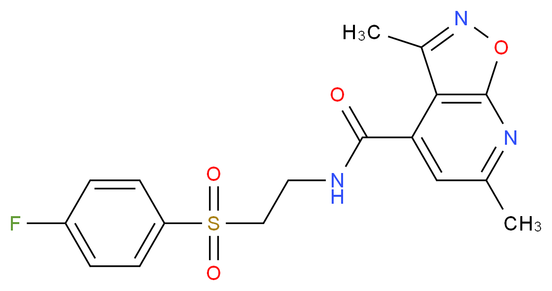 N-{2-[(4-fluorophenyl)sulfonyl]ethyl}-3,6-dimethylisoxazolo[5,4-b]pyridine-4-carboxamide_分子结构_CAS_)