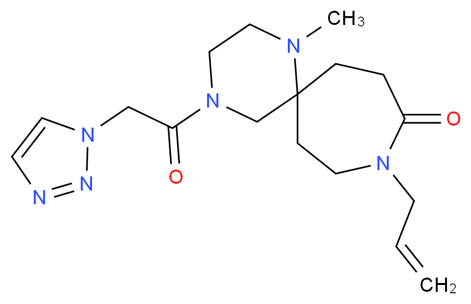 9-allyl-1-methyl-4-(1H-1,2,3-triazol-1-ylacetyl)-1,4,9-triazaspiro[5.6]dodecan-10-one_分子结构_CAS_)