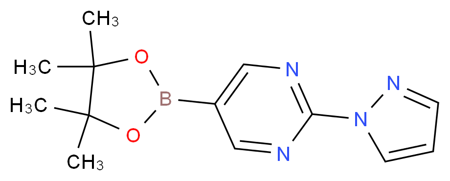 2-(1H-PYRAZOL-1-YL)-5-(4,4,5,5-TETRAMETHYL-1,3,2-DIOXABOROLAN-2-YL)PYRIMIDINE_分子结构_CAS_)