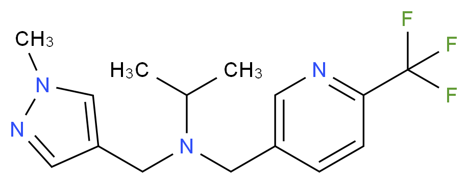 N-[(1-methyl-1H-pyrazol-4-yl)methyl]-N-{[6-(trifluoromethyl)pyridin-3-yl]methyl}propan-2-amine_分子结构_CAS_)