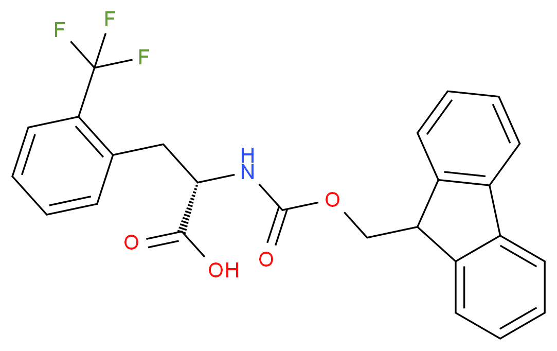 (2S)-2-({[(9H-fluoren-9-yl)methoxy]carbonyl}amino)-3-[2-(trifluoromethyl)phenyl]propanoic acid_分子结构_CAS_211637-74-0