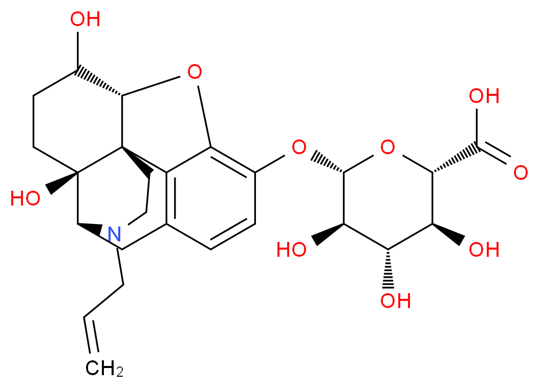 (2S,3S,4S,5R,6S)-6-{[(1S,5R,13R,17S)-14,17-dihydroxy-4-(prop-2-en-1-yl)-12-oxa-4-azapentacyclo[9.6.1.0<sup>1</sup>,<sup>1</sup><sup>3</sup>.0<sup>5</sup>,<sup>1</sup><sup>7</sup>.0<sup>7</sup>,<sup>1</sup><sup>8</sup>]octadeca-7(18),8,10-trien-10-yl]oxy}-3,4,5-trihydroxyoxane-2-carboxylic acid_分子结构_CAS_24326-39-4