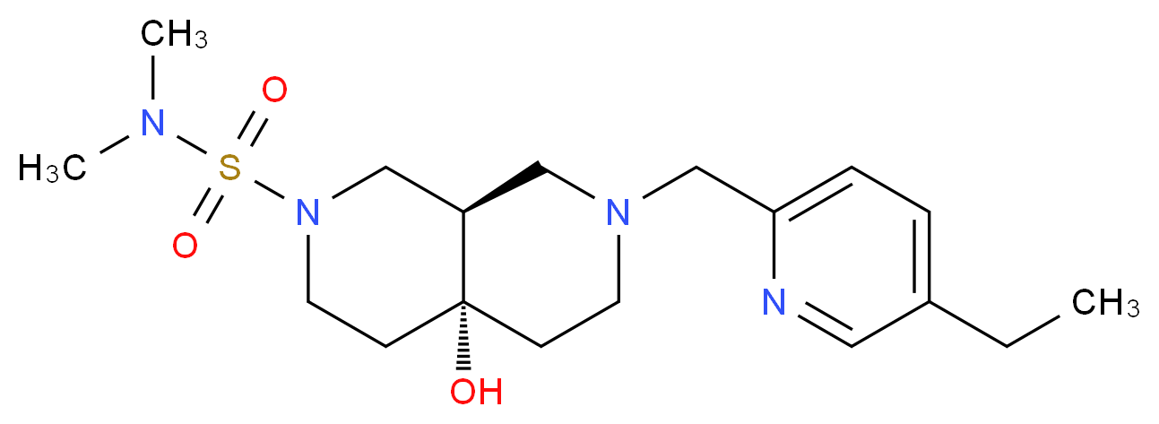(4aR*,8aR*)-7-[(5-ethylpyridin-2-yl)methyl]-4a-hydroxy-N,N-dimethyloctahydro-2,7-naphthyridine-2(1H)-sulfonamide_分子结构_CAS_)