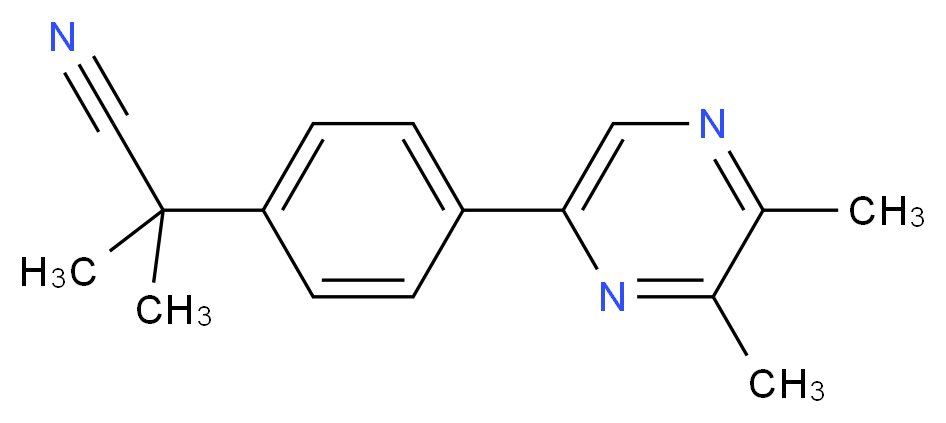 2-[4-(5,6-dimethylpyrazin-2-yl)phenyl]-2-methylpropanenitrile_分子结构_CAS_)