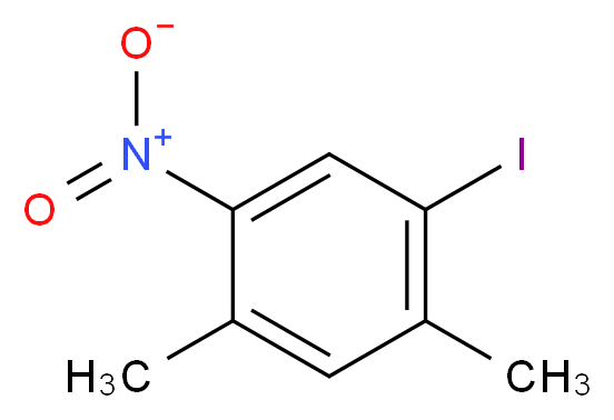 1-iodo-2,4-dimethyl-5-nitrobenzene_分子结构_CAS_4102-38-9