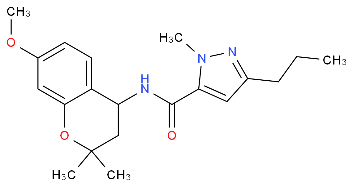 N-(7-methoxy-2,2-dimethyl-3,4-dihydro-2H-chromen-4-yl)-1-methyl-3-propyl-1H-pyrazole-5-carboxamide_分子结构_CAS_)