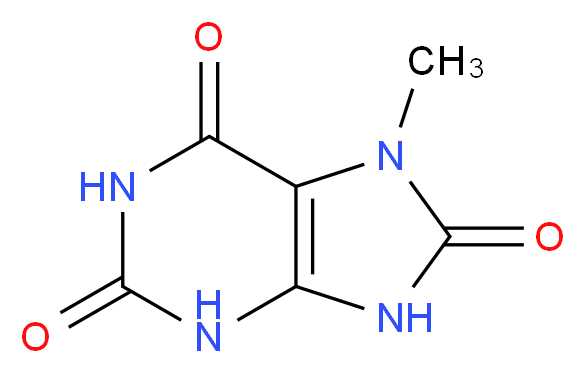 7-methyl-2,3,6,7,8,9-hexahydro-1H-purine-2,6,8-trione_分子结构_CAS_612-37-3