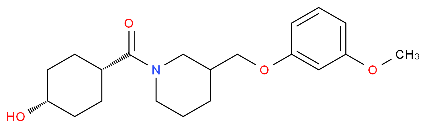 cis-4-({3-[(3-methoxyphenoxy)methyl]-1-piperidinyl}carbonyl)cyclohexanol_分子结构_CAS_)