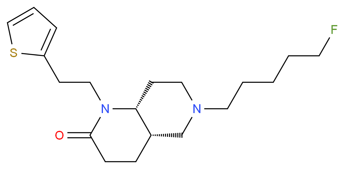 (4aS*,8aR*)-6-(5-fluoropentyl)-1-[2-(2-thienyl)ethyl]octahydro-1,6-naphthyridin-2(1H)-one_分子结构_CAS_)