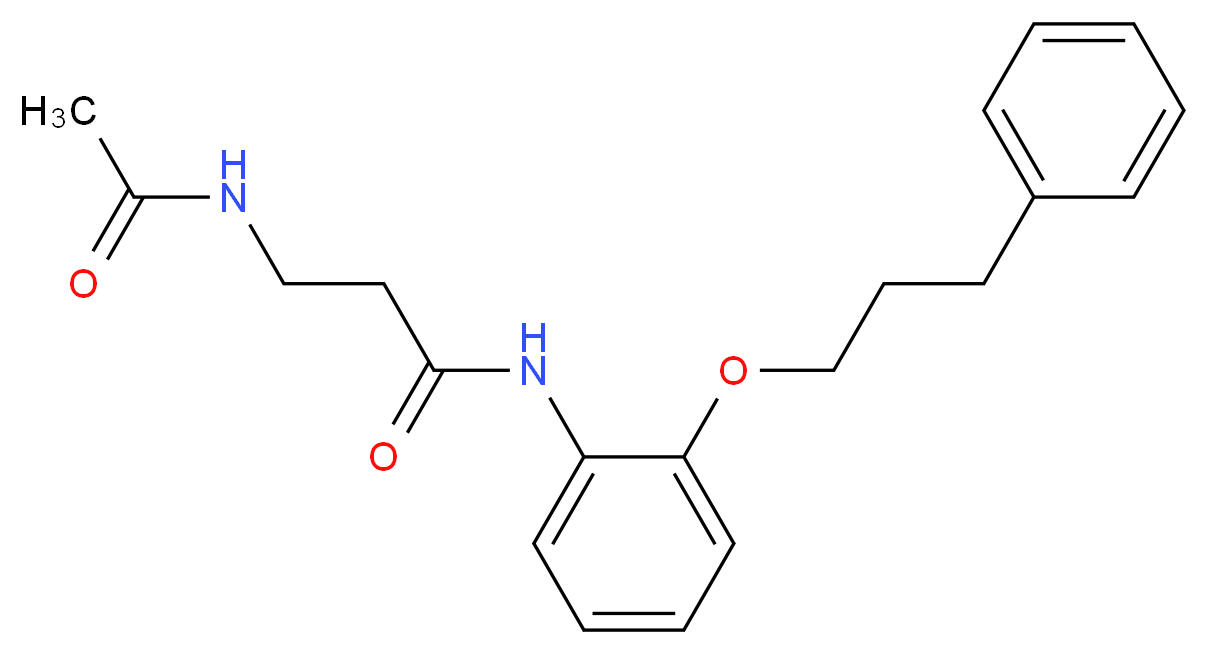 3-(acetylamino)-N-[2-(3-phenylpropoxy)phenyl]propanamide_分子结构_CAS_)