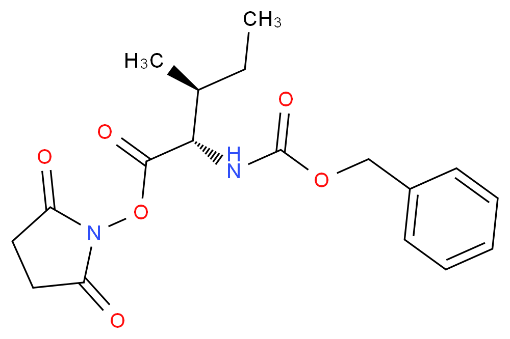 2,5-dioxopyrrolidin-1-yl (2S,3S)-2-{[(benzyloxy)carbonyl]amino}-3-methylpentanoate_分子结构_CAS_3391-99-9