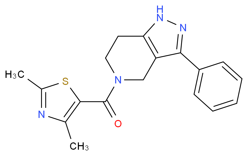5-[(2,4-dimethyl-1,3-thiazol-5-yl)carbonyl]-3-phenyl-4,5,6,7-tetrahydro-1H-pyrazolo[4,3-c]pyridine_分子结构_CAS_)