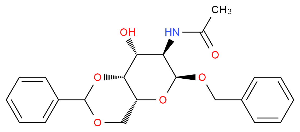 N-[(4aR,6S,7R,8R,8aR)-6-(benzyloxy)-8-hydroxy-2-phenyl-hexahydro-2H-pyrano[3,2-d][1,3]dioxin-7-yl]acetamide_分子结构_CAS_3554-91-4