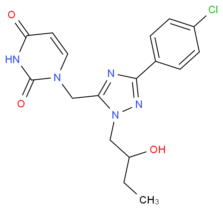 1-{[3-(4-chlorophenyl)-1-(2-hydroxybutyl)-1H-1,2,4-triazol-5-yl]methyl}pyrimidine-2,4(1H,3H)-dione_分子结构_CAS_)