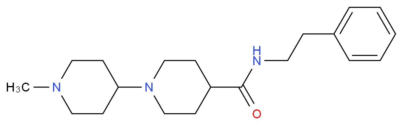 1'-methyl-N-(2-phenylethyl)-1,4'-bipiperidine-4-carboxamide_分子结构_CAS_)