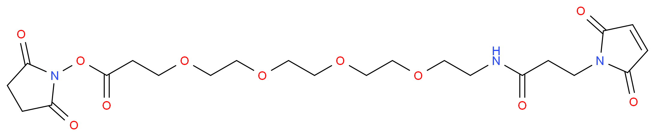 O-[N-(3-马来酰亚胺丙酰)氨基乙基]-O′-[3-(N-琥珀酰亚氨氧基)-3-氧代丙基]三甘醇_分子结构_CAS_756525-99-2)