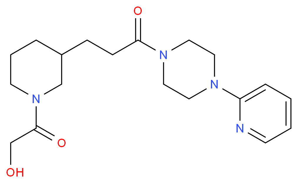 2-oxo-2-{3-[3-oxo-3-(4-pyridin-2-ylpiperazin-1-yl)propyl]piperidin-1-yl}ethanol_分子结构_CAS_)
