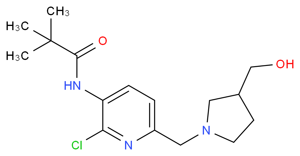 N-(2-Chloro-6-((3-(hydroxymethyl)pyrrolidin-1-yl)methyl)pyridin-3-yl)pivalamide_分子结构_CAS_1203499-44-8)