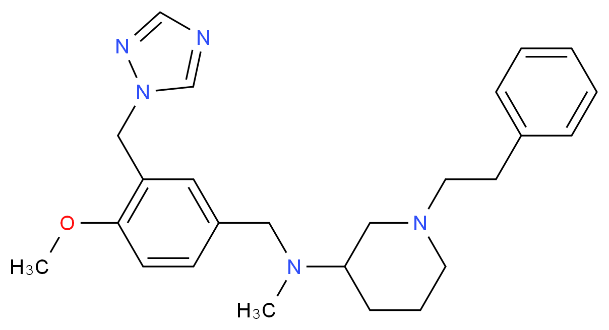 N-[4-methoxy-3-(1H-1,2,4-triazol-1-ylmethyl)benzyl]-N-methyl-1-(2-phenylethyl)-3-piperidinamine_分子结构_CAS_)