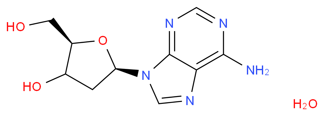 (2R,5R)-5-(6-amino-9H-purin-9-yl)-2-(hydroxymethyl)oxolan-3-ol hydrate_分子结构_CAS_16373-93-6