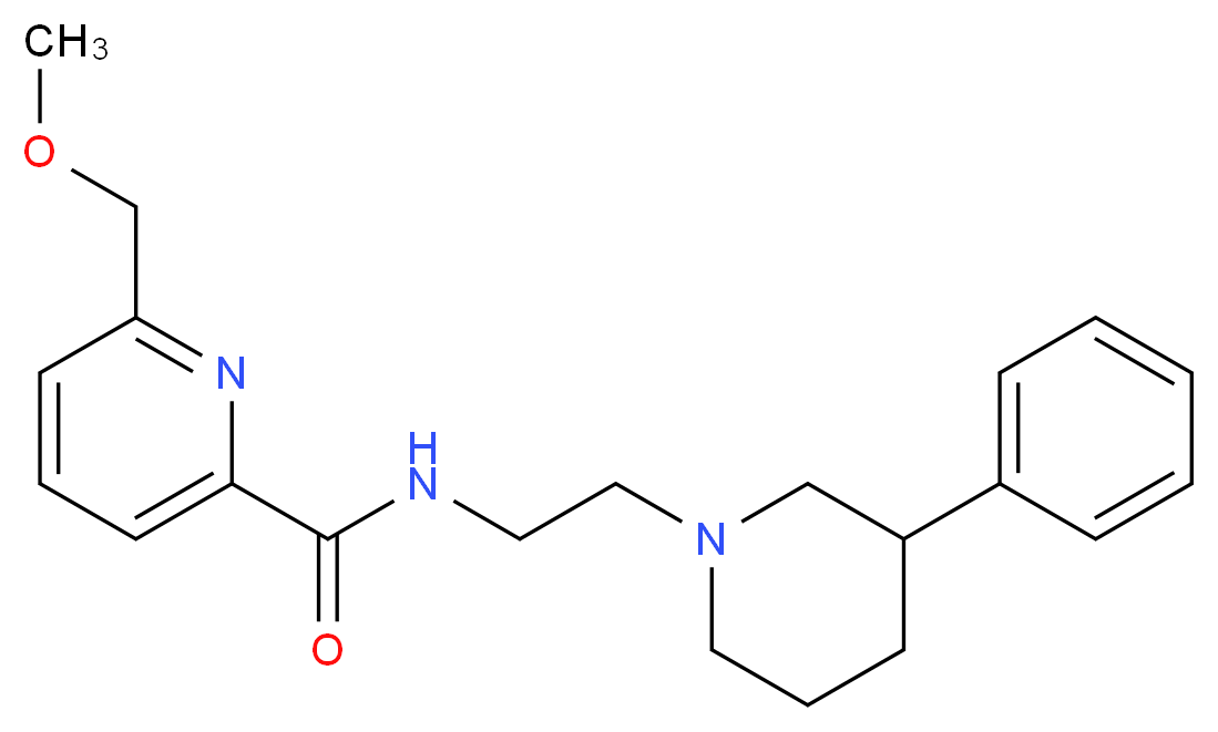 6-(methoxymethyl)-N-[2-(3-phenylpiperidin-1-yl)ethyl]pyridine-2-carboxamide_分子结构_CAS_)