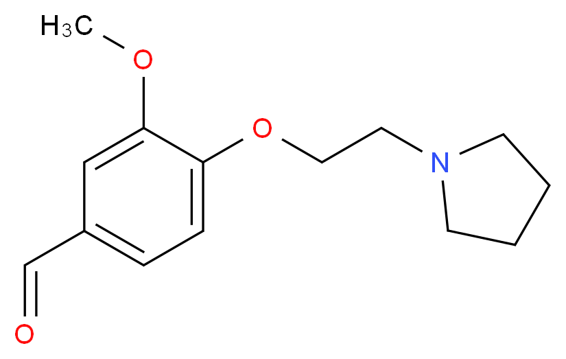 3-methoxy-4-[2-(pyrrolidin-1-yl)ethoxy]benzaldehyde_分子结构_CAS_99556-74-8