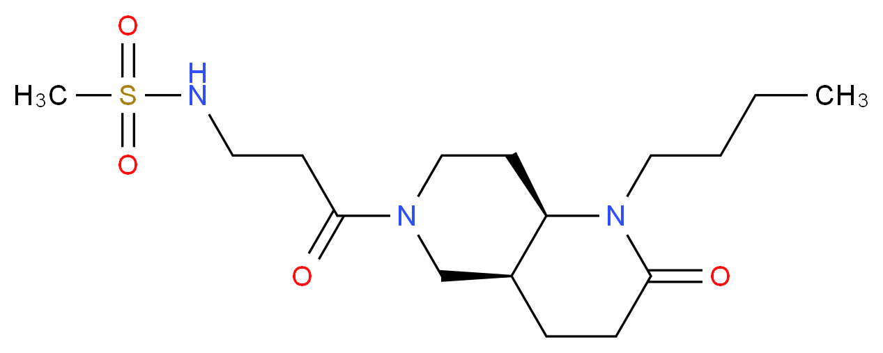 N-{3-[(4aS*,8aR*)-1-butyl-2-oxooctahydro-1,6-naphthyridin-6(2H)-yl]-3-oxopropyl}methanesulfonamide_分子结构_CAS_)