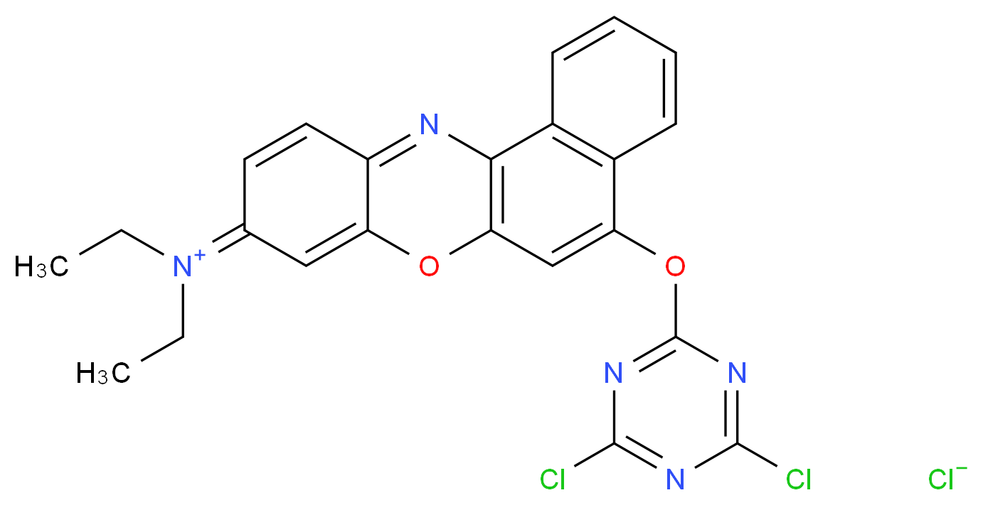 12-[(dichloro-1,3,5-triazin-2-yl)oxy]-N,N-diethyl-8H-10-oxa-5-azatetraphen-8-iminium chloride_分子结构_CAS_28249-90-3