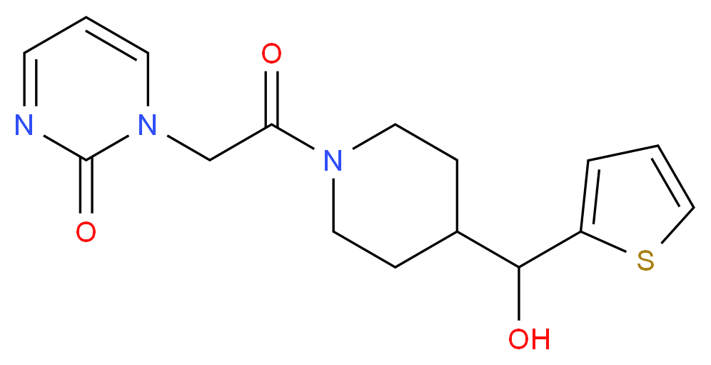 1-(2-{4-[hydroxy(2-thienyl)methyl]piperidin-1-yl}-2-oxoethyl)pyrimidin-2(1H)-one_分子结构_CAS_)