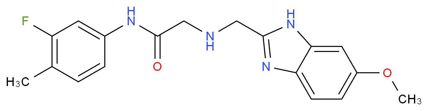 N-(3-fluoro-4-methylphenyl)-2-{[(6-methoxy-1H-benzimidazol-2-yl)methyl]amino}acetamide_分子结构_CAS_)