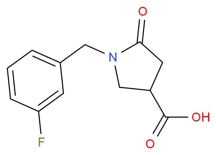 1-[(3-fluorophenyl)methyl]-5-oxopyrrolidine-3-carboxylic acid_分子结构_CAS_845546-23-8