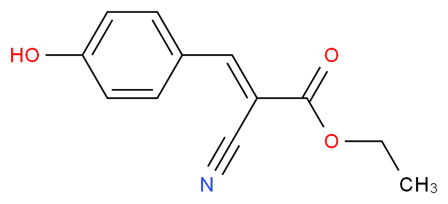 ethyl (2E)-2-cyano-3-(4-hydroxyphenyl)prop-2-enoate_分子结构_CAS_6935-44-0
