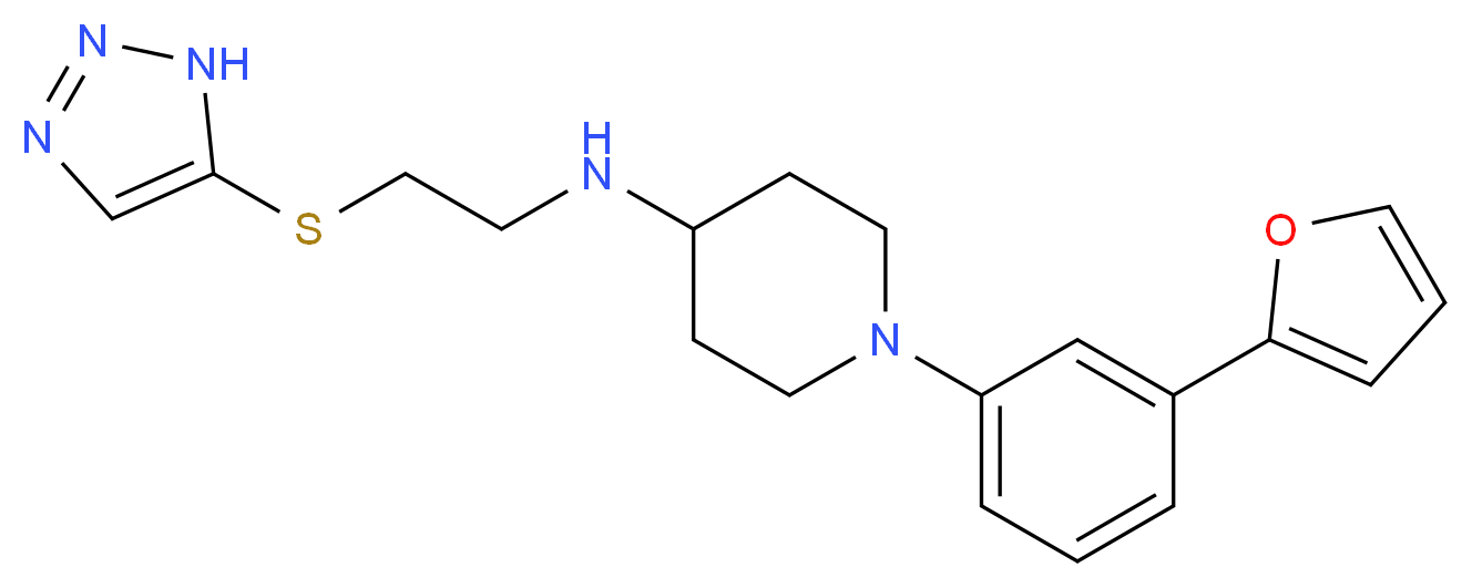 1-[3-(2-furyl)phenyl]-N-[2-(1H-1,2,3-triazol-5-ylthio)ethyl]-4-piperidinamine_分子结构_CAS_)