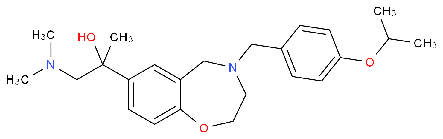 1-(dimethylamino)-2-[4-(4-isopropoxybenzyl)-2,3,4,5-tetrahydro-1,4-benzoxazepin-7-yl]-2-propanol_分子结构_CAS_)