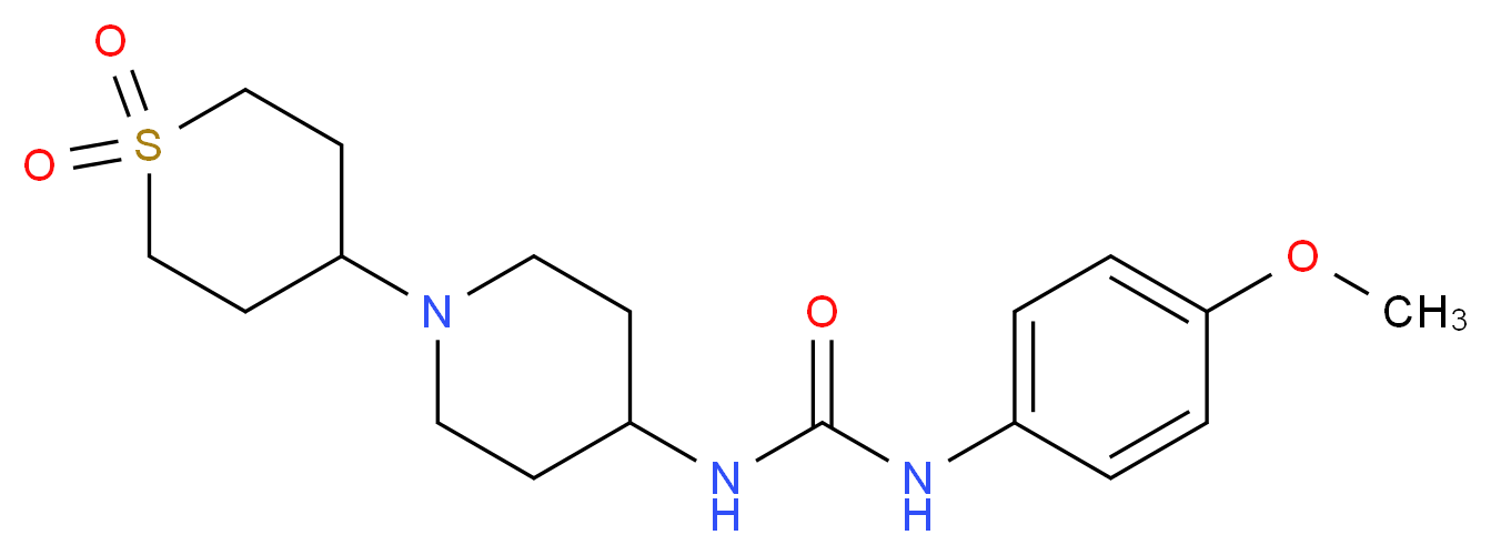 N-[1-(1,1-dioxidotetrahydro-2H-thiopyran-4-yl)piperidin-4-yl]-N'-(4-methoxyphenyl)urea_分子结构_CAS_)