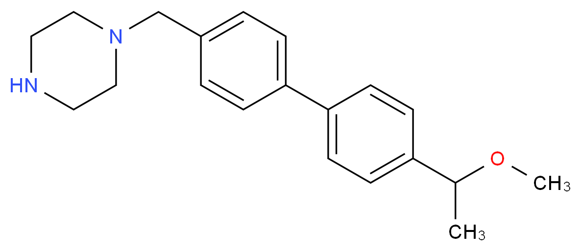 1-{[4'-(1-methoxyethyl)biphenyl-4-yl]methyl}piperazine_分子结构_CAS_)