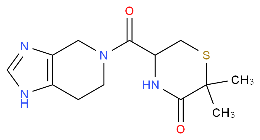 2,2-dimethyl-5-(1,4,6,7-tetrahydro-5H-imidazo[4,5-c]pyridin-5-ylcarbonyl)thiomorpholin-3-one_分子结构_CAS_)