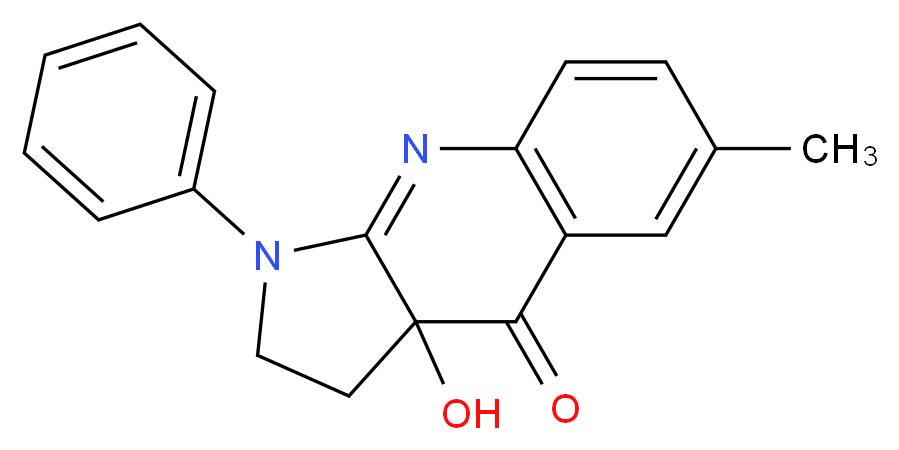 3a-hydroxy-6-methyl-1-phenyl-1H,2H,3H,3aH,4H-pyrrolo[2,3-b]quinolin-4-one_分子结构_CAS_674289-55-5