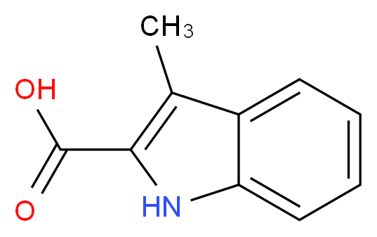 3-Methyl-1H-indole-2-carboxylic acid_分子结构_CAS_10590-73-5)