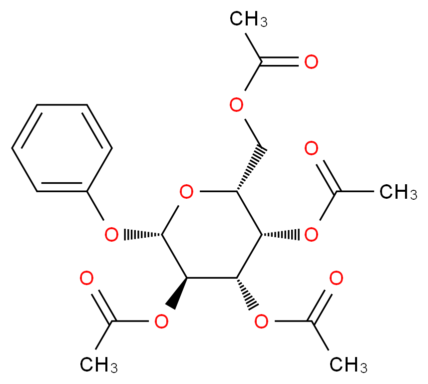 [(2R,3S,4S,5R,6S)-3,4,5-tris(acetyloxy)-6-phenoxyoxan-2-yl]methyl acetate_分子结构_CAS_2872-72-2