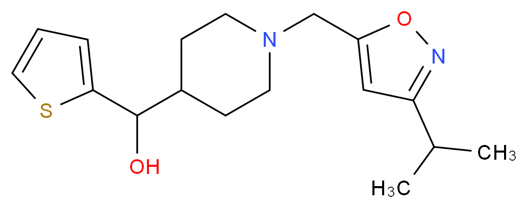 {1-[(3-isopropylisoxazol-5-yl)methyl]piperidin-4-yl}(2-thienyl)methanol_分子结构_CAS_)