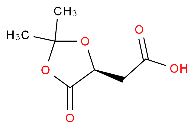 2-[(4S)-2,2-dimethyl-5-oxo-1,3-dioxolan-4-yl]acetic acid_分子结构_CAS_73991-95-4