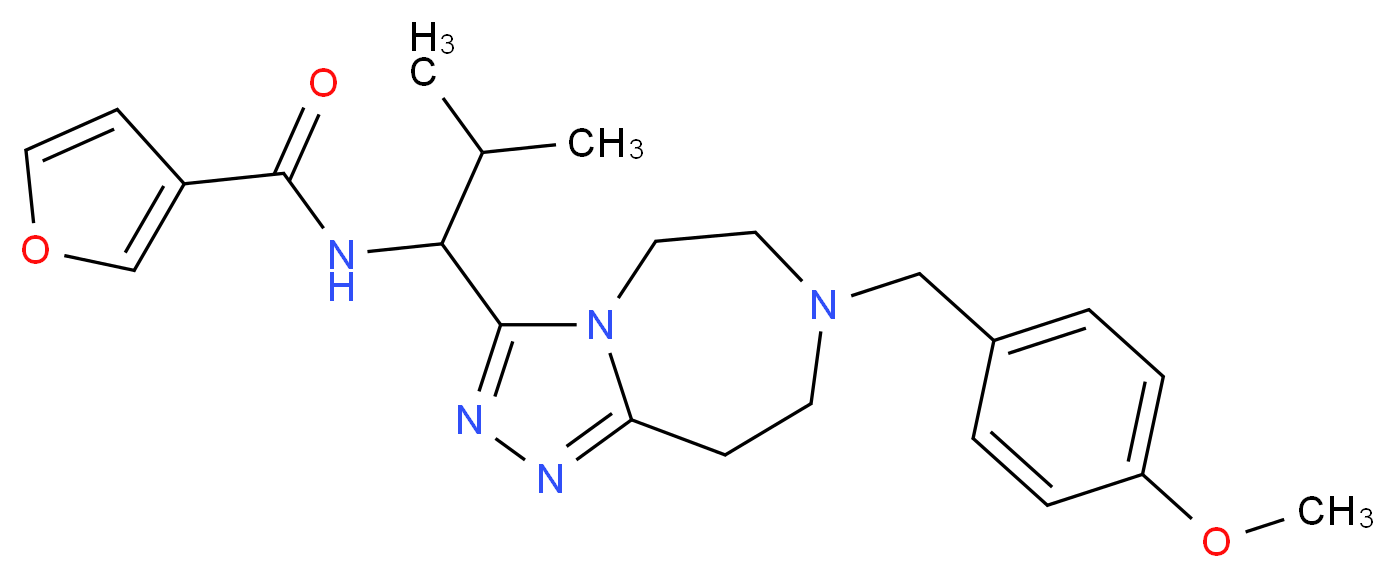 N-{1-[7-(4-methoxybenzyl)-6,7,8,9-tetrahydro-5H-[1,2,4]triazolo[4,3-d][1,4]diazepin-3-yl]-2-methylpropyl}-3-furamide_分子结构_CAS_)