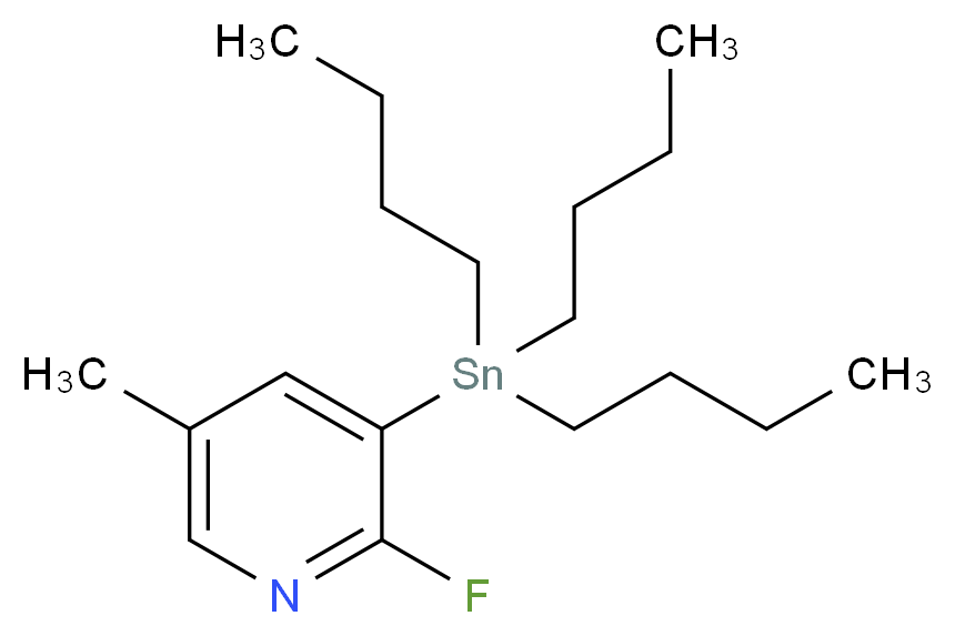 2-fluoro-5-methyl-3-(tributylstannyl)pyridine_分子结构_CAS_1025745-87-2