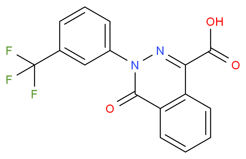 4-Oxo-3-[3-(trifluoromethyl)phenyl]-3,4-dihydro-1-phthalazinecarboxylic acid_分子结构_CAS_)